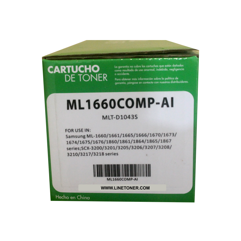 TÓNER COMPATIBLE PARA SAMSUNG ML-1660 (MLT-D104S) NEGRO