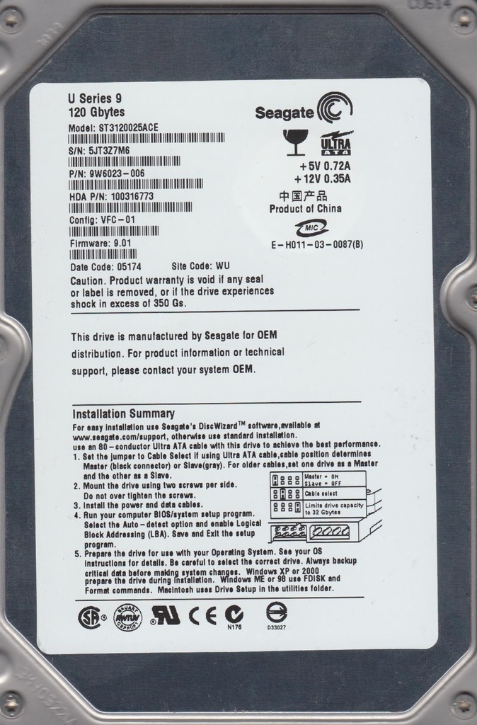DISCO DURO SEAGATE DE 160 GB REACONDICIONADO 2.5