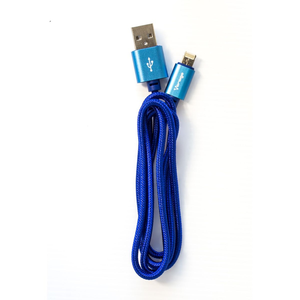 CABLE USB VORAGO ENTRADA PARA IPHONE FORRO AZUL 1 METRO