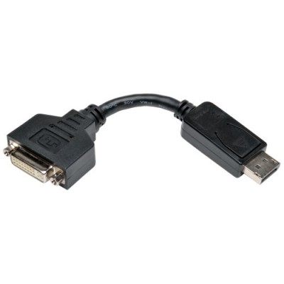 Tripp Lite Adaptador de Cable DisplayPort a DVI, Convertidor para DP-M a DVI-I-F, 15.2 cm [6"], Displayport, DVI-I, Macho/hembra, Negro, 1920 x 1200 Pixeles