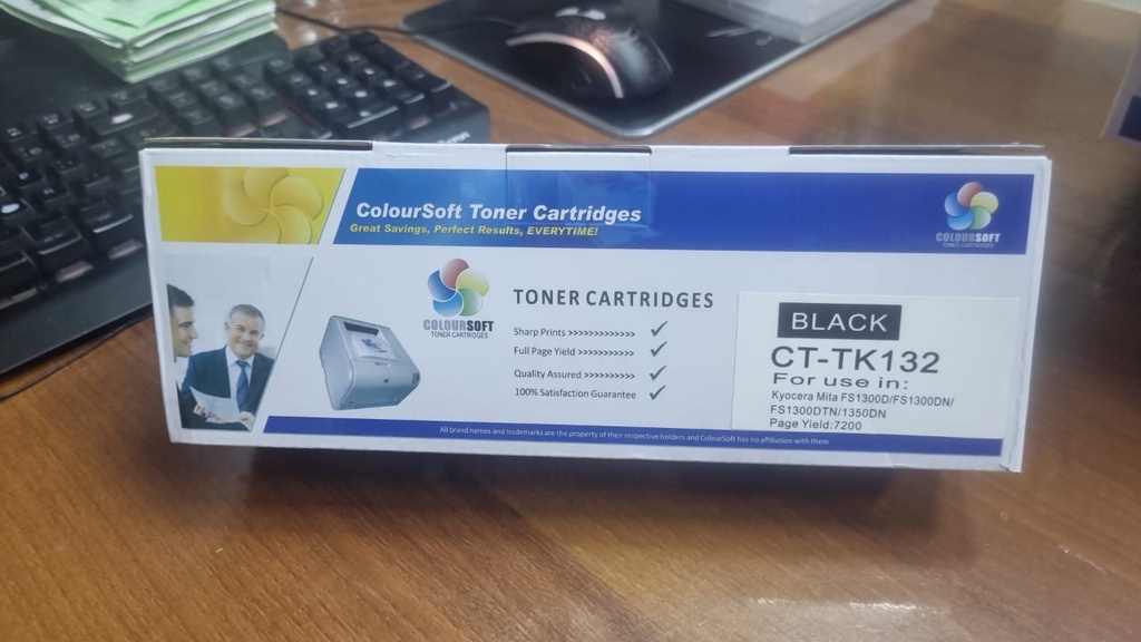 Cartucho tóner KYOCERA TK-132, 7200 páginas, Negro, Laser