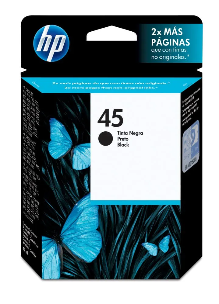 Cartucho de Tinta HP 45 - Negra - Original - (51645AL)