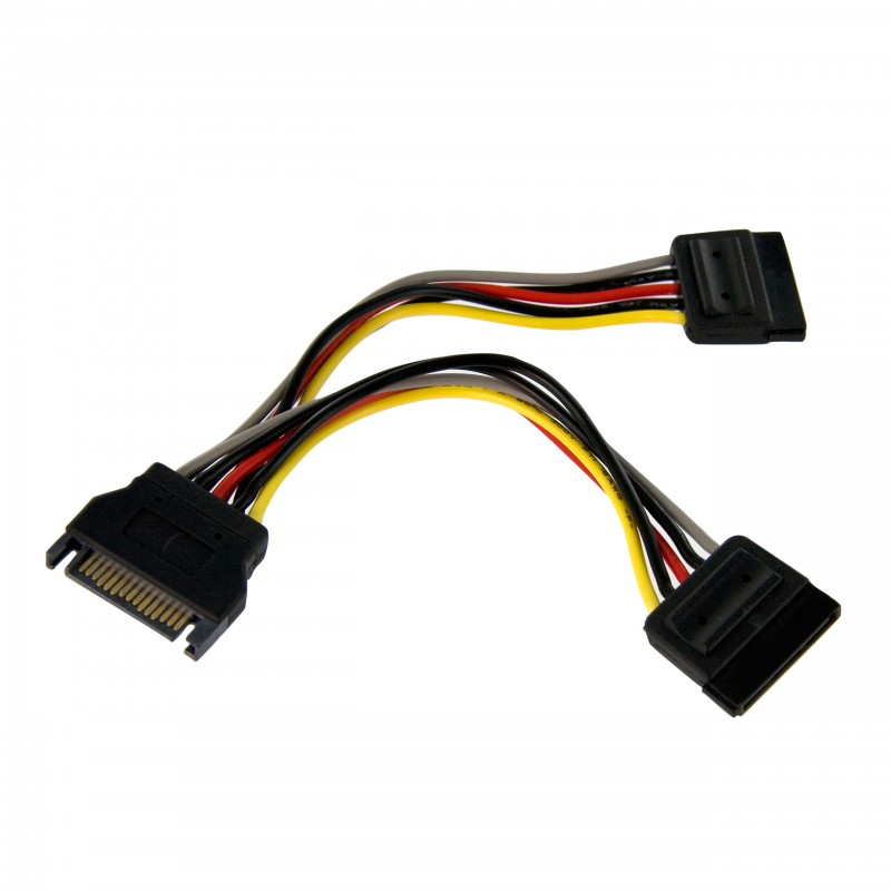 Cable Adaptador Bifurcador Divisor Splitter de Alimentación SATA de 0,15m - 2x Hembra