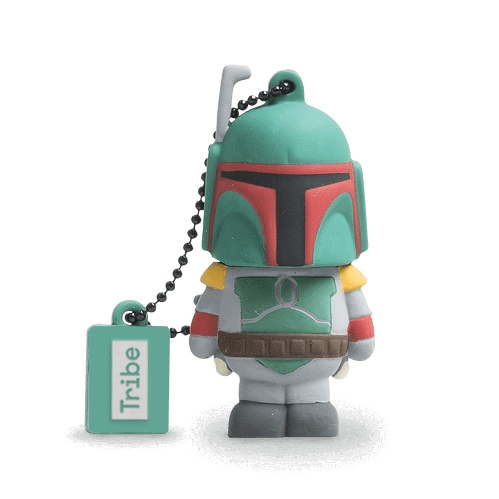 Tribe FD007403 Star Wars Pendrive Memoria USB Flash Drive 2.0, de Goma, con Llavero, 8 GB, Diseño Boba Fett