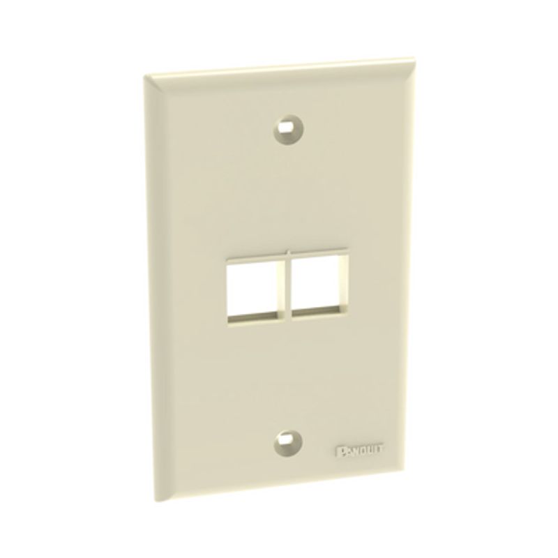 PLACA PARED 2 PTOS KEYSTONE COLOR MARFIL