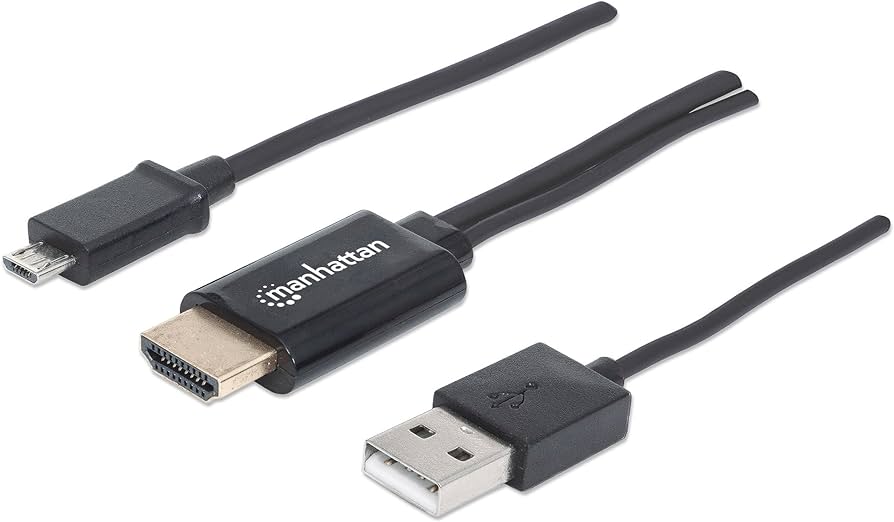 CABLE HDTV MICRO USB MANHATTAN, HDMI + Micro-USB
