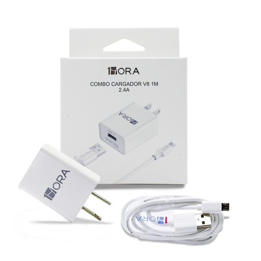 COMBO CARGADOR V8 1M  2.4A 12W MAX