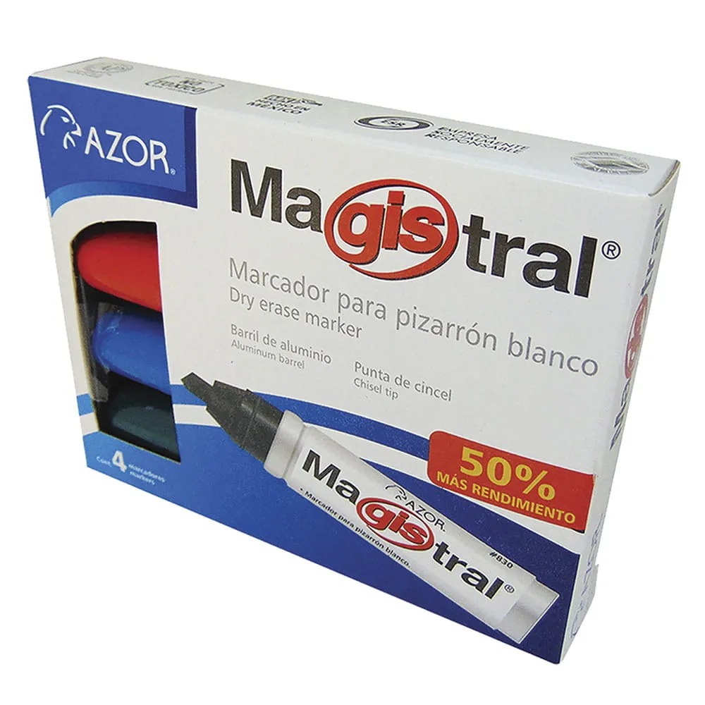 MARCADORES PARA PIZARRON MAGISTRAL 4 COLORES