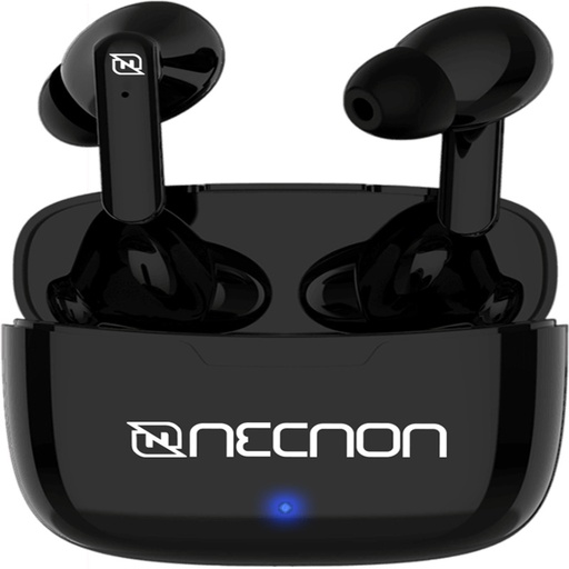 Necnon Audífonos Intrauriculares Deportivos con Micrófono NTWS-03, Inalámbrico, Bluetooth, USB, Negro