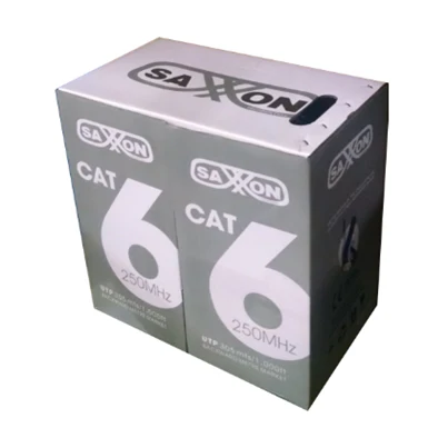 BOBINA SAXXON CAT6 UTP 305 MTS INTERIOR FORRO BLANCO