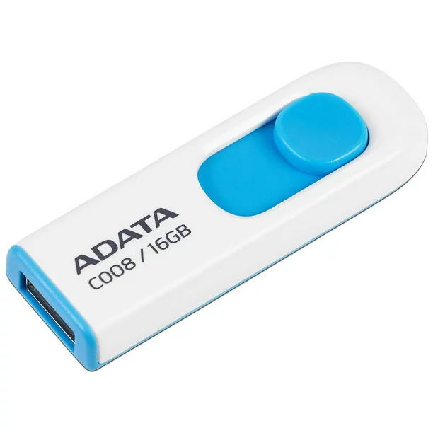 ADATA 16 GB MEMORIA FLASH USB 2.0 DESLIZABLE COLOR BLANCO CON AZUL