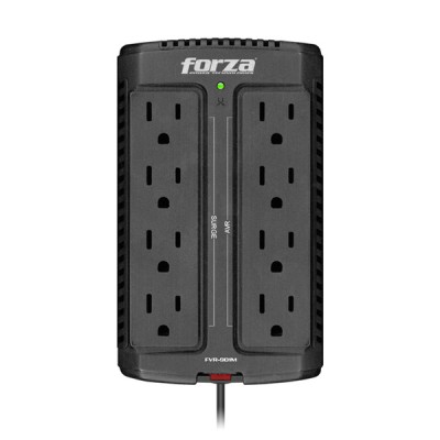 Regulador FORZA Capacidad de voltaje 900VA/450W. 8 tomas de corriente.