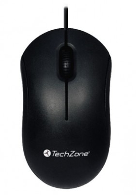 Mouse alámbrico Initially TechZone, 1000 DPI's, 3 botones, longitud de cable de 1.2 m. Conexión USB, 1 año de garantía.