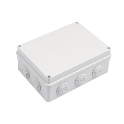 Caja Derivación de Plástico (140 X 190 X 70 mm) con 10 Glándulas de Goma.