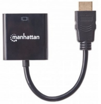 151467 Convertidor HDMI Macho a VGA hembra, negro Largo:30cm