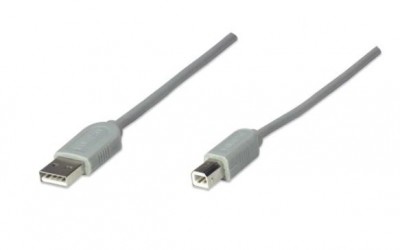 341028 CABLE usb para impresora; 5m color Gris. USB 1.1 tipo A macho a USB 1.1 tipo B macho