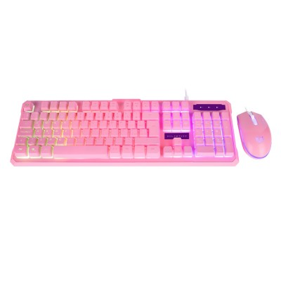 Kit Teclado y Mouse Balam Rush BR-932769, USB, Rosa, 3600 DPI