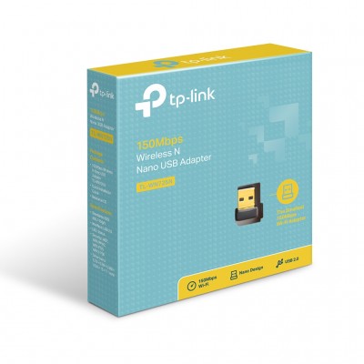 Adaptador USB Nano TP-LINK inalámbrico TL-WN725N, USB, 150 Mbit/s, Negro