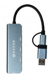 NACEB Hub Usb-C/A A 4 Puertos Usb 3.0 NA-0126