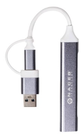 NACEB Hub Usb-C/A A 4 Puertos 1*Usb 3.0, 3*Usb2.0 NA-0124