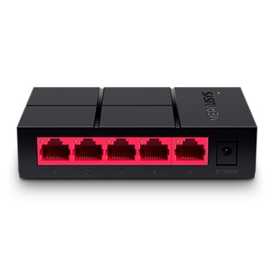 SWITCH MERCUSYS MS105G 5 PUERTOS 10/100/1000MBPS DE DISEÑO COMPACTO Y CONFIGURACIÓN PLUG AND PLAY