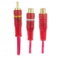 EXTENSIÓN "Y" 2 PLUG (MACHO) RCA A JACK (HEMBRA) RCA ORO ROJO