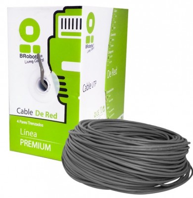 Bobina UTP, CAT5e, 100 m, Interior, Gris, CCA, BROBOTIX 400052G