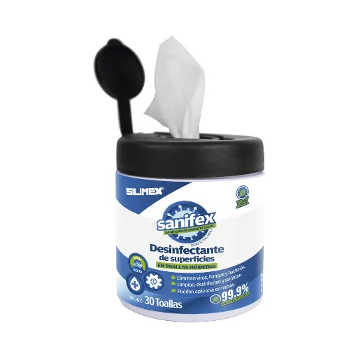 Silimex Toallas Húmedas Desinfectantes Sanifex, 30 Piezas