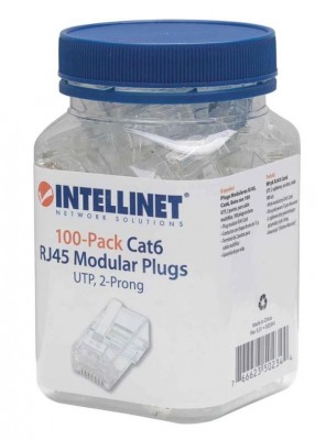 502344 PLUG RJ45 CAT6 MULTIFILAR UTP BOTE 100 PZAS ORO 15-MICRAS