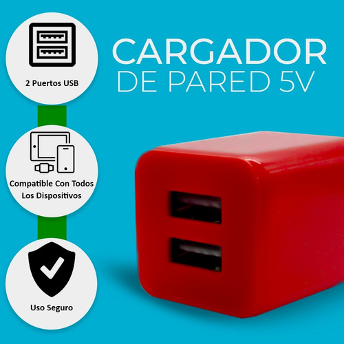 CUBO DE CARGA 240V, 60HZ0.5A, CON 2 PUERTOS USB TT-3005