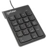  Teclado numérico alámbrico USB, 18 teclas del mismo tamaño incluye tecla de retroceso Color Negro.