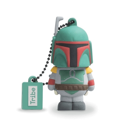 Tribe FD007403 Star Wars Pendrive Memoria USB Flash Drive 2.0, de Goma, con Llavero, 8 GB, Diseño Boba Fett