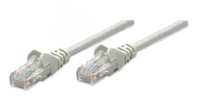 Cable de red, Cat5e, UTP RJ45 Macho / RJ45 Macho, 3.0 m, Color Gris, Contactos con baño de oro para una mejor conexión.