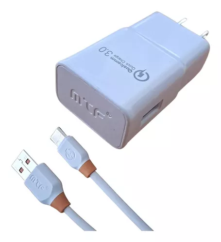 CARGADOR UNIVERSAL PARA CELULAR DE CARGA RÁPIDA USB TIPO C COLOR BLANCO