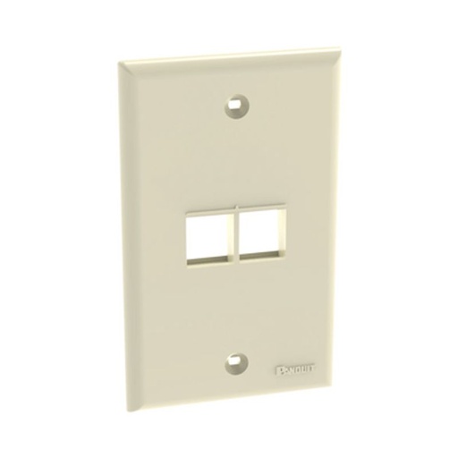 PLACA PARED 2 PTOS KEYSTONE COLOR MARFIL