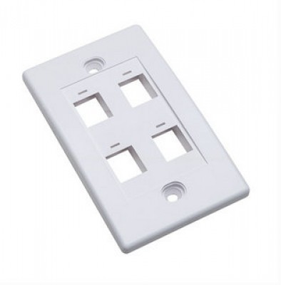 163316 Tapa para caja de 4 salidas, color Blanco. Montaje a ras de pared.