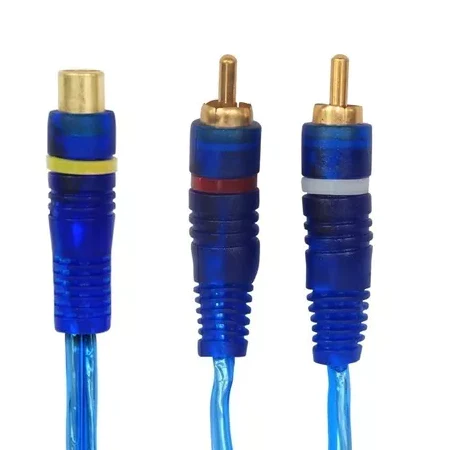 EXTENSIÓN "Y" 2 PLUG (MACHO) RCA A JACK (HEMBRA) RCA  AZUL