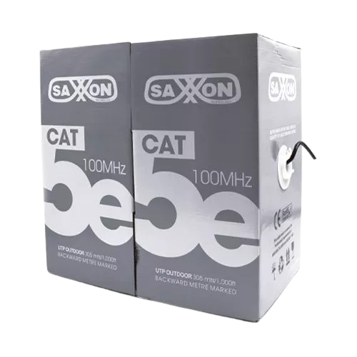 Saxxon Cable Utp 305m Cat5e Doble Forro Negro Exterior