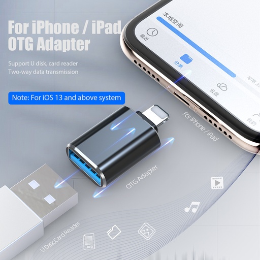 ADAPTADOR OTG PARA IPHONE IPAD ENTRADA USB 