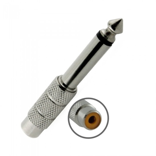 ADAPTADOR PLUG 6.3 MM MONO AURAL A JACK RCA